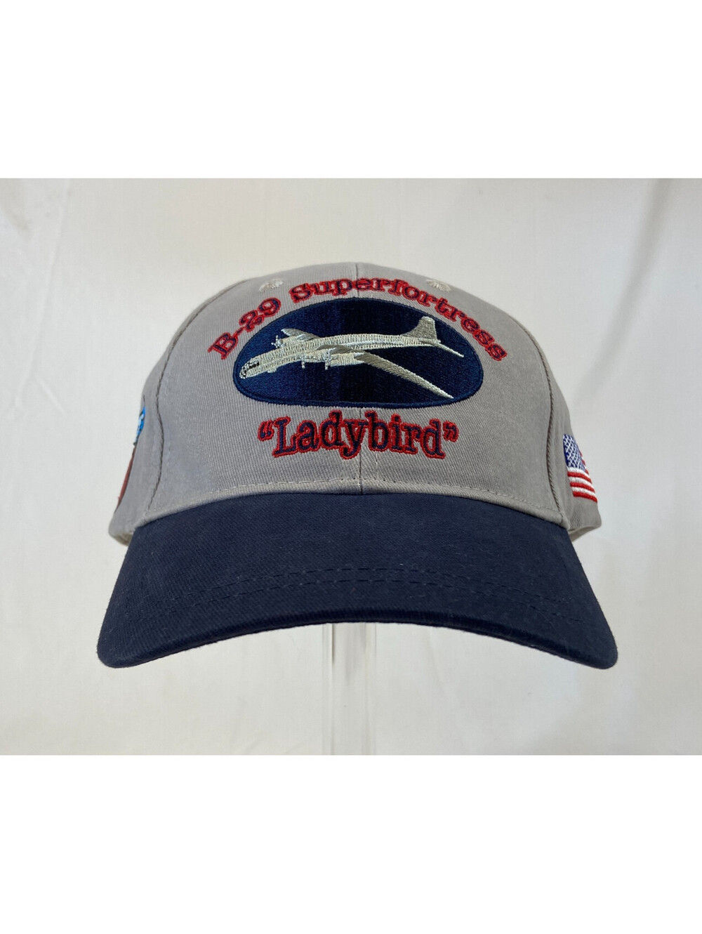B-29 Superfortress Ladybird Baseball Cap Strapback Gray Hat American Flag Casual